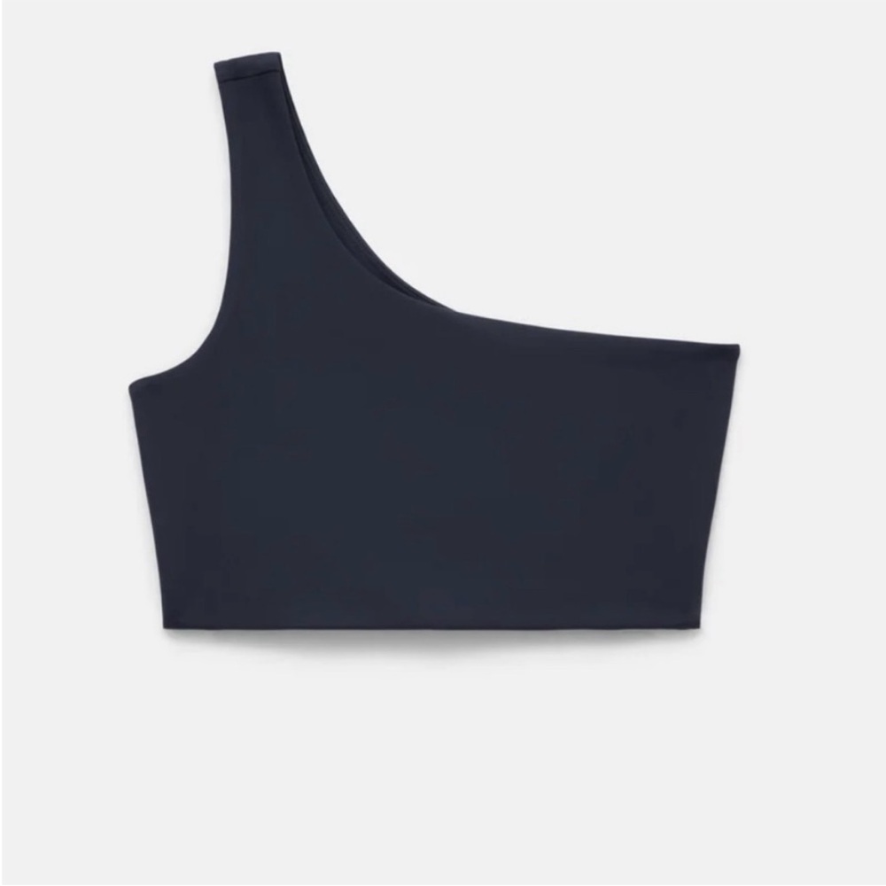 Girlfriend collective One-Shoulder Black Crop Top